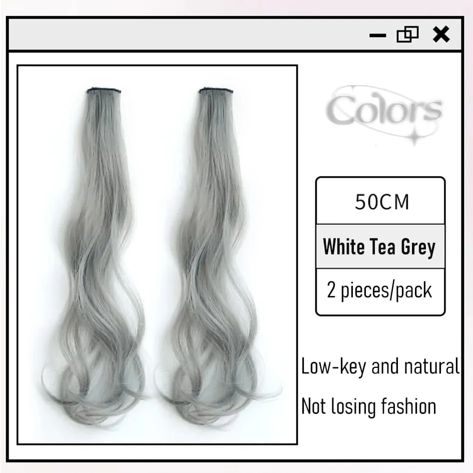 Synthetic 2 Pieces/Set 50cm Colored Curly Hair Extensions Water Wave Pink/Blue/Purple Halloween/Christmas Wig