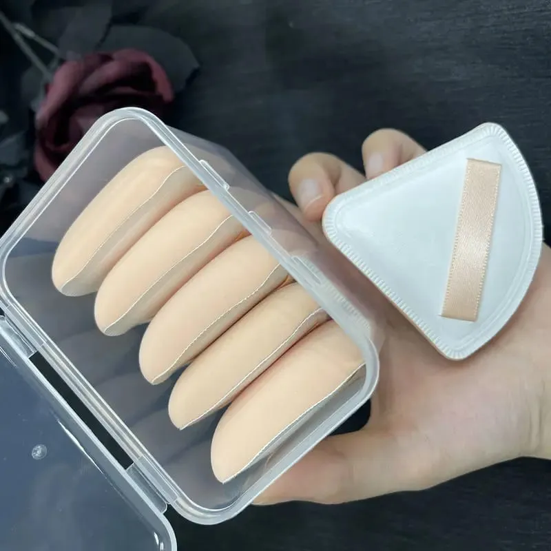 5pcs Round Square Triangle Shape Makeup Sponge Puff Dry Wet Dual-use Soft Cotton Candy Air Cushion Foundation Powder Puff