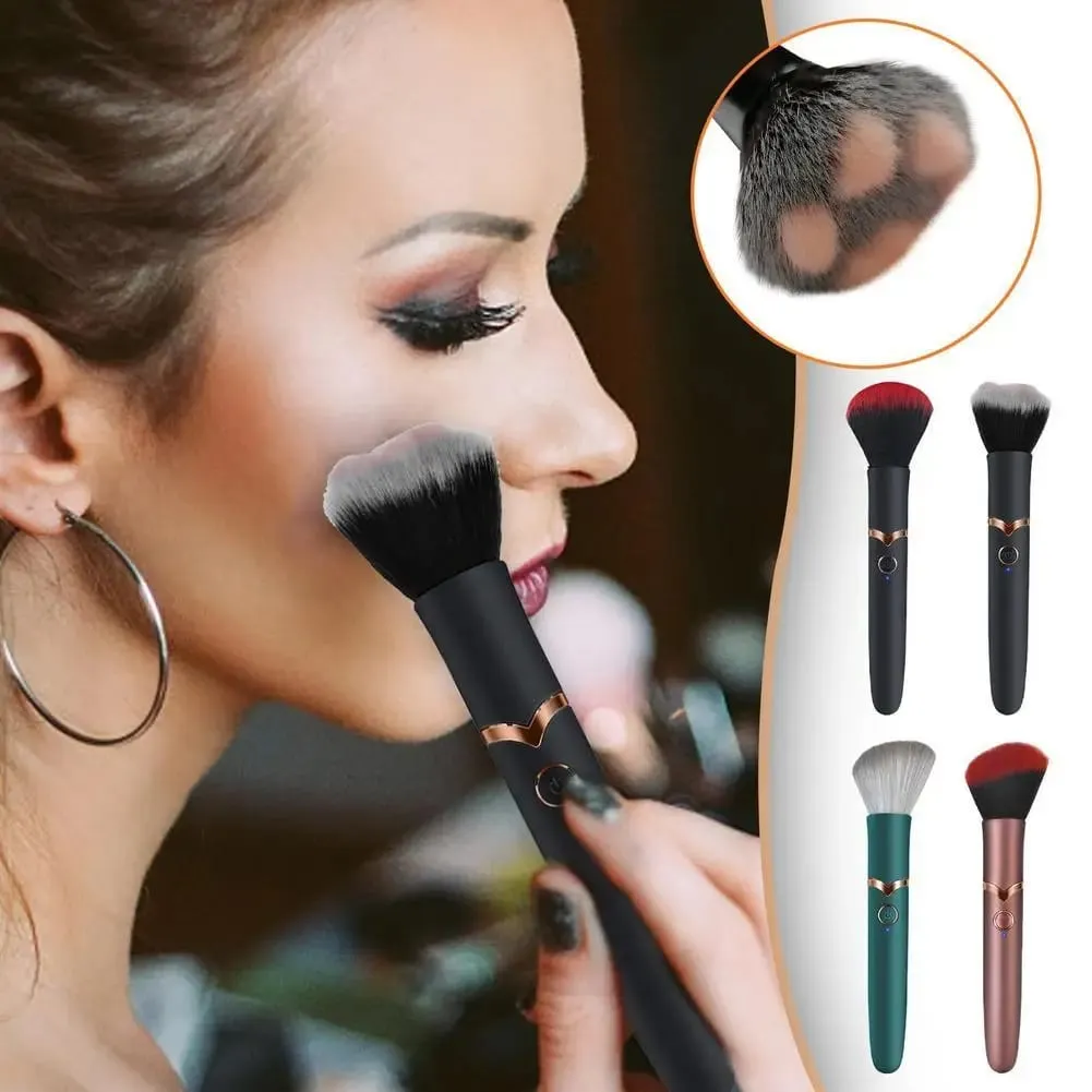 Pincel de maquiagem elétrico, pincel de base, vibração, portátil, recarregável, pincel cosmético, ferramentas de maquiagem detalhadas