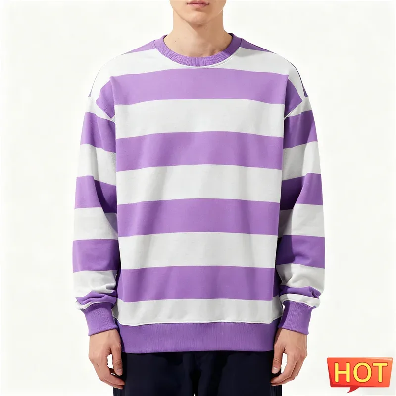 Sweat-shirt graphique à rayures simples pour hommes, tendance, manches longues, imprimé en 3D, laid, décontracté, surdimensionné, hauts — image 4