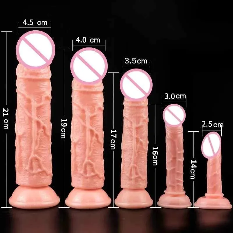 Cheap Realistic 5 Sizes Butt Plug Dildo Man Women Penis Suction Cup Anal Sex Toys Gay Suction Cup Big Dick Vaginal Masturbators