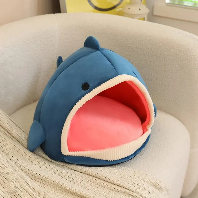 Pet Bed Shark Pineapple Shaped Soft Warm Nest Sleep Available All Seasons Specially Designed For Cats And Dogs Pet Gift