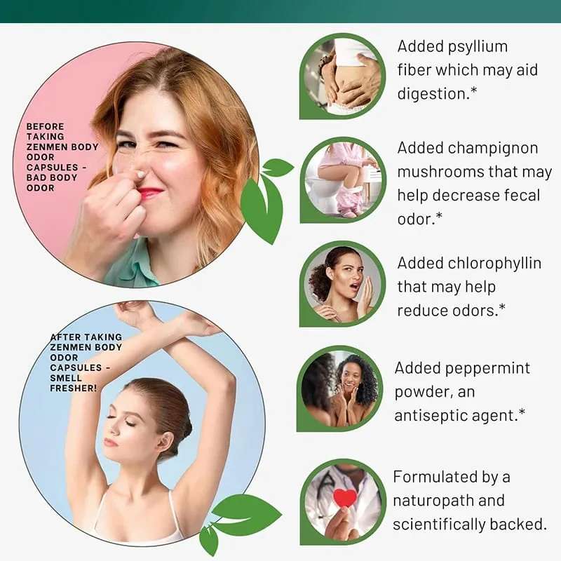 Natural Chlorophyll Capsules Supplement Internal Detox Cleanse Body Deodorant Promote Digestive & Skin Wellness
