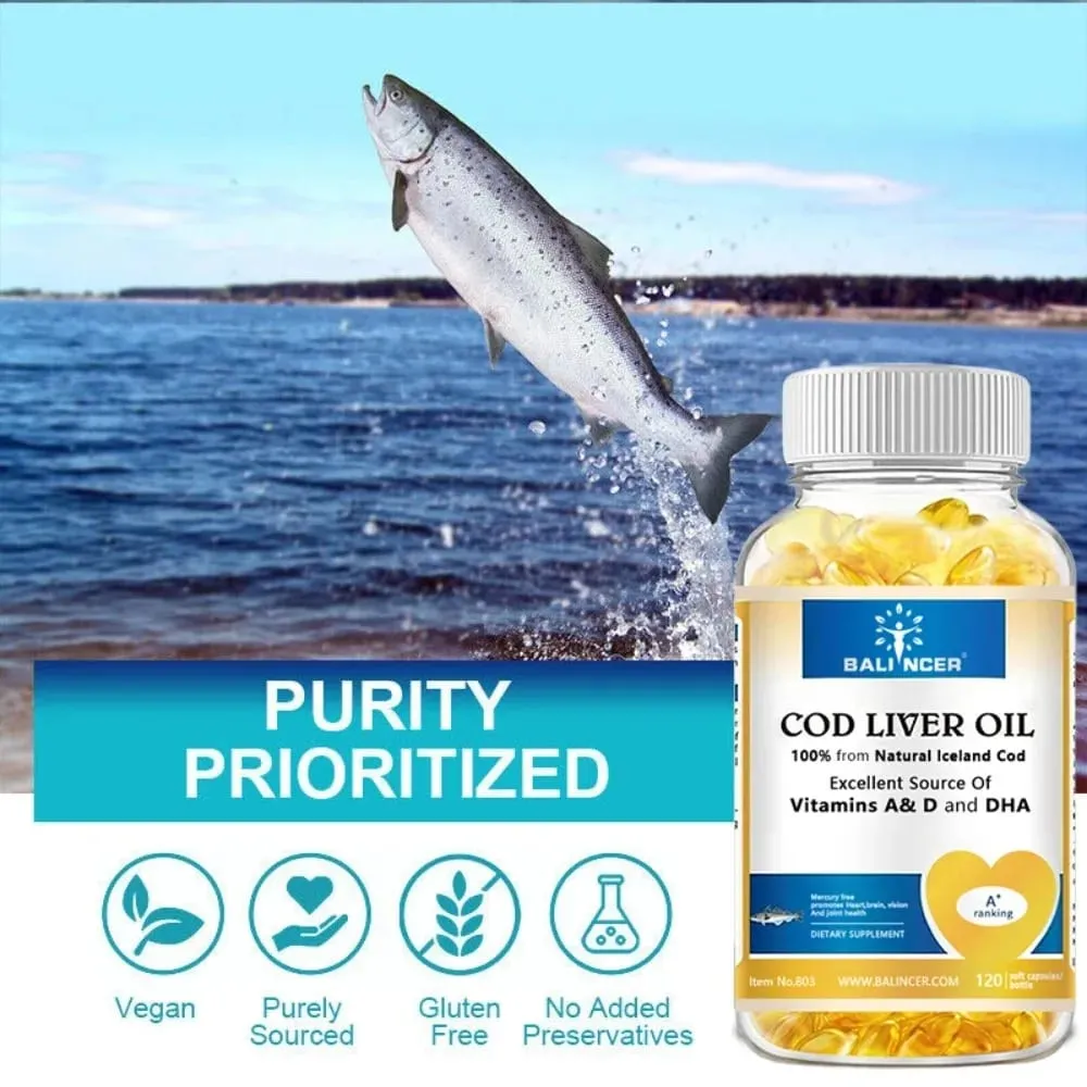 Extra-strength Formula Cod Liver Oil Contains Vitamins A D EPA and DHA Supports Heart Brain Immune Joint and Eye Health