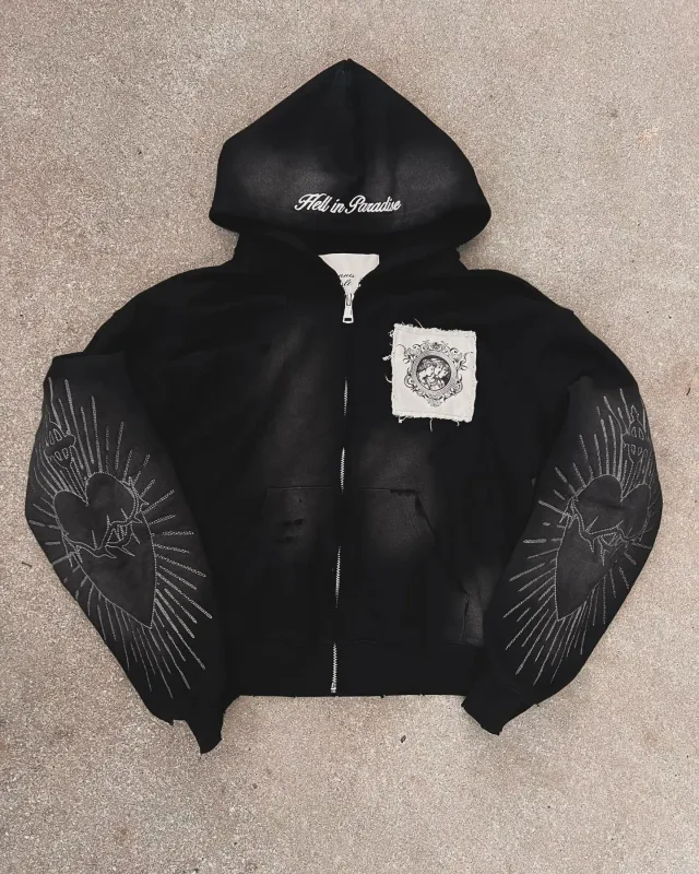 American Retro Rock Gothic Graphic Fur Collar Loose Zipper Sweatshirt Men's Y2K New Harajuku Punk Casual Joker Hoodie Streetwear — image 27