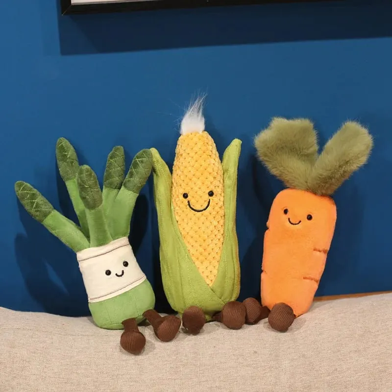 Stuffed Humanoid Vegetable Plush Pillow Smiling Corn Carrot Asparagus Doll with Legs Decor Prop Gift — image 5