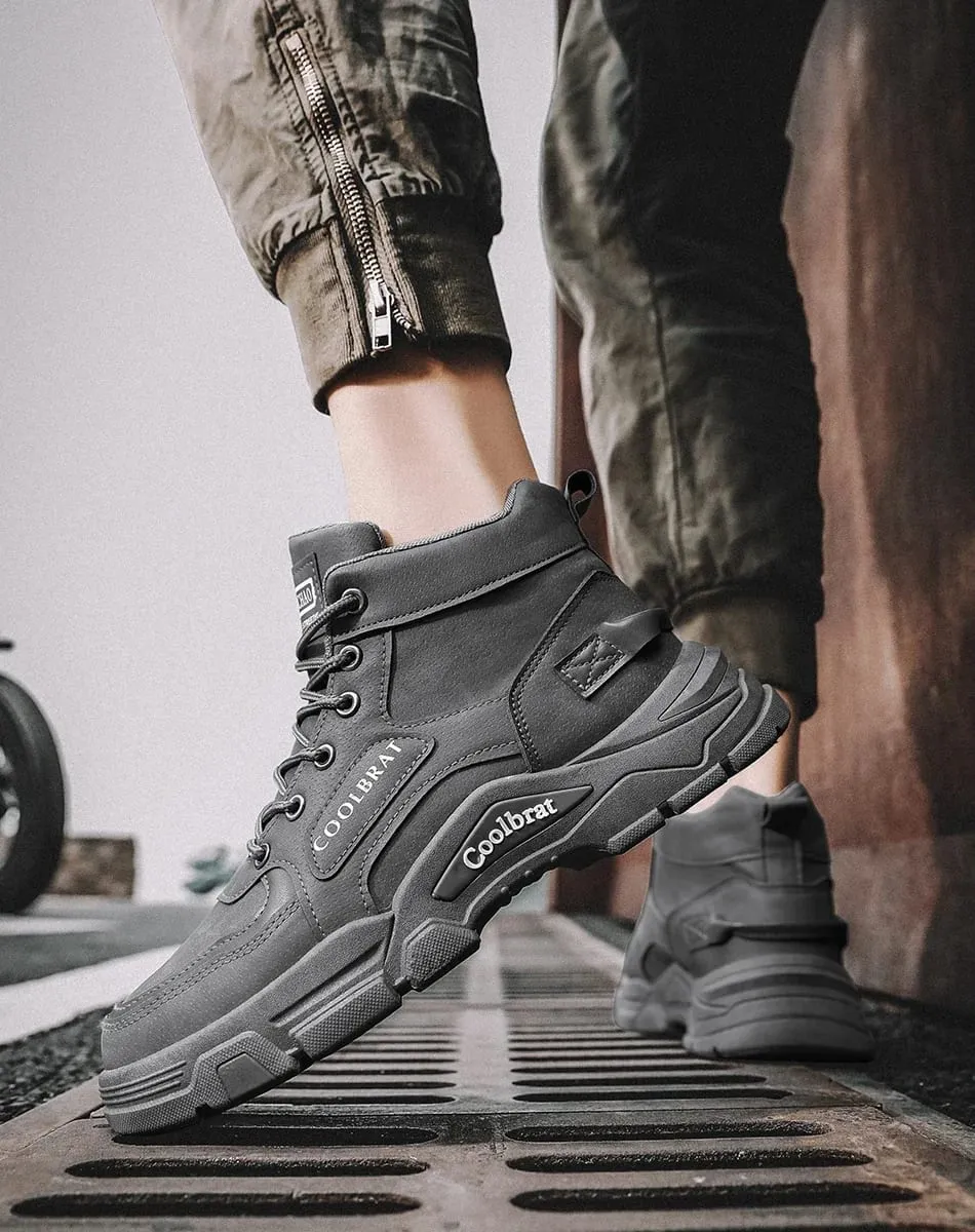 Men‘s Casual Sneakers High Quality Comfortable High Top Ankle Boots Chelsea Fashion Cowboy Work Shoes Trendy Versatiled Hombres