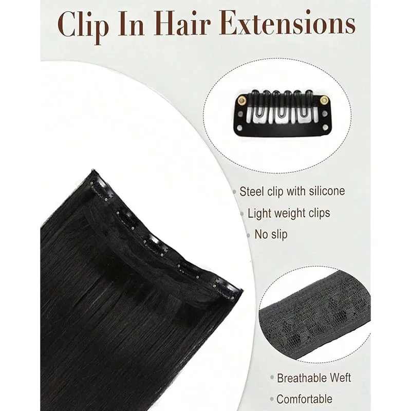 Extra Long Straight 5 Clips Hair Extension Clip In Extensions Hairpieces For Women Synthetic Natural Straight Clip Hair Piece