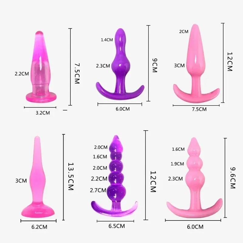 4/6Pcs/Set Safe Silicone Butt Plug Dildo Masturbation Anal Plug Vaginal Plug Sex Toys For Woman Men Anal Dilator Toys for Gay — image 3