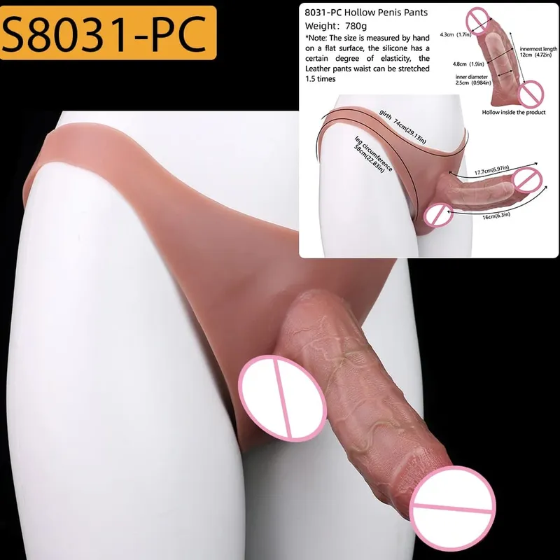 2 Colors Skin-Like Penis Sleeve Underwear насадка на член Male Strap-On Huge Ultra Realistic Hollow Dildo Pants Dick Extend