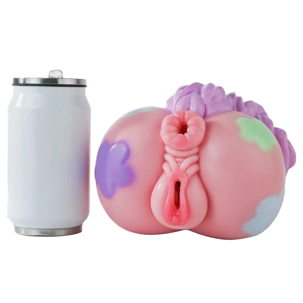 Macaron Color Pony Horse Silicone Male Masturbator 3D Realistic Vagina Two Channel Design Penis Pleasure Sex toys for Men