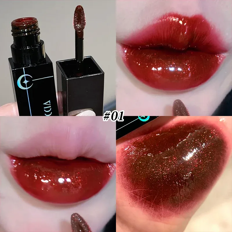 8 Colors Glitter Watery Lip Gloss Diamond Pearlescent Metallic Lipstick Lasting Moisturizing Non-Sticky Halloween Party Makeup — image 9
