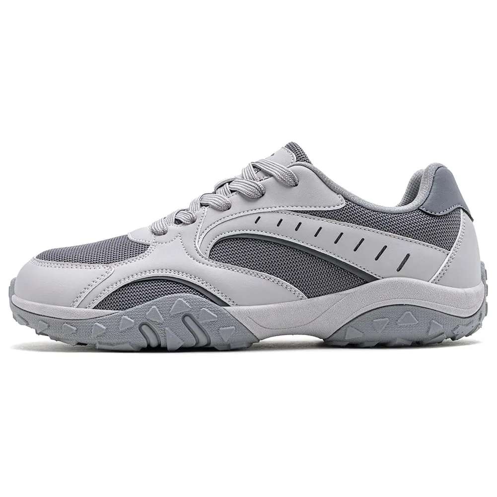 Unisex Wide Toe Hiking Sneakers Lace-Up Walking Shoes Outdoor Travel Artificial Leather Mesh Minimalist Sneakers — image 4