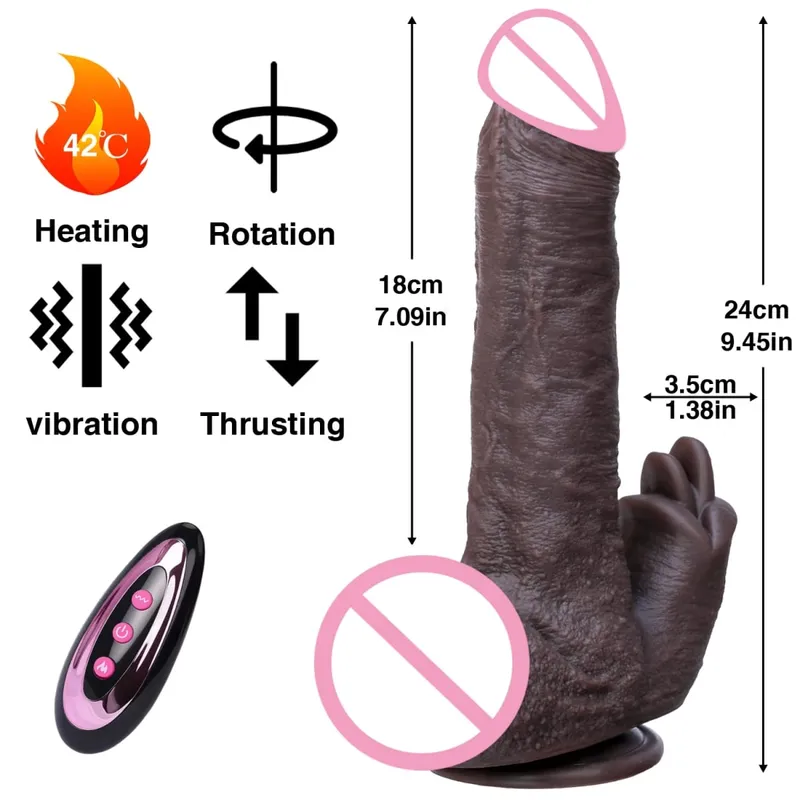 Realistic Dildo Telescopic Vibrator Silicone Penis Masturbation for Women Thrusting Dick Adult Heating Remote Control Sex Toys
