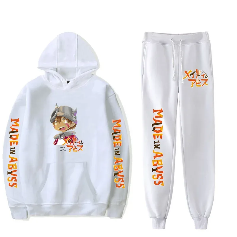 Harajuku Comfortable Made in abyss Print Sweatshirt Sweatpants Suit Men/Women Hoodies+ Trousers Suit Cute 2 Piece Set Clothes — image 52