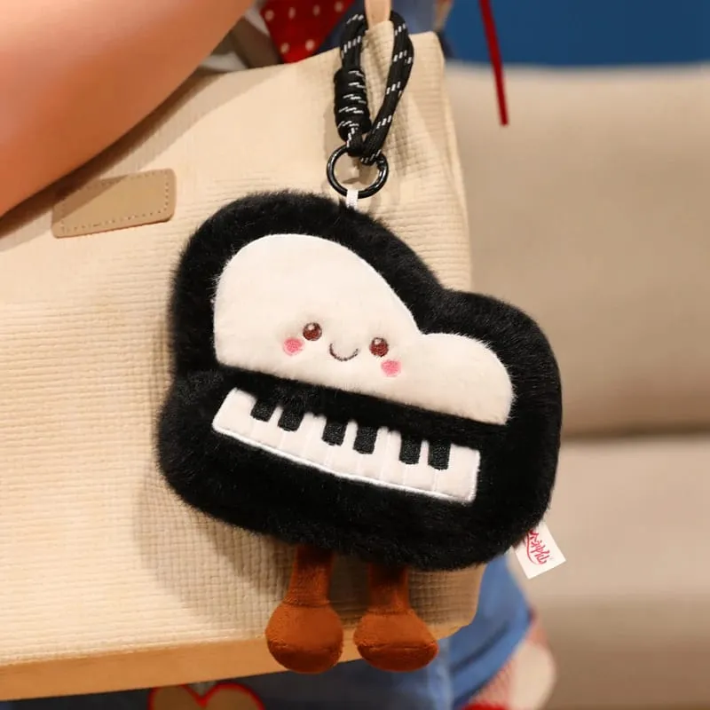 14/16cm Black Piano & White Air Conditioner Plush Pendant Stuffed Humanoid Musical Instrument Keyring Decor for Bag Gift — image 10