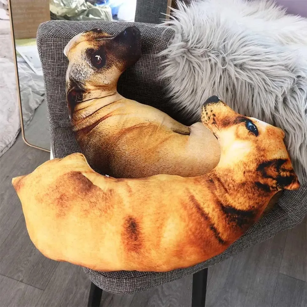 3D Lifelike Animal Throw Pillow Soft Creative Dog Pillow Cushion Office