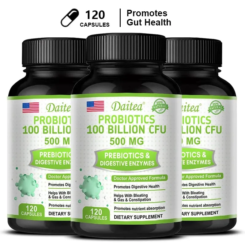Probiotics 100 Billion CFU with Prebiotics & Digestive Enzymes Gut Health Digestion Bloating Relief & Immune Support