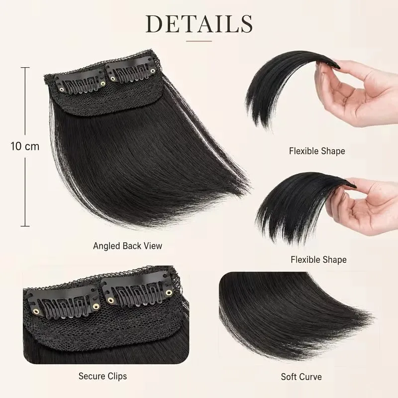 10cm Synthetic Short Straight 2pcs Hair Pads Extension Change Head Shape Fiber Hairpiece for Women Daily Wear — image 4