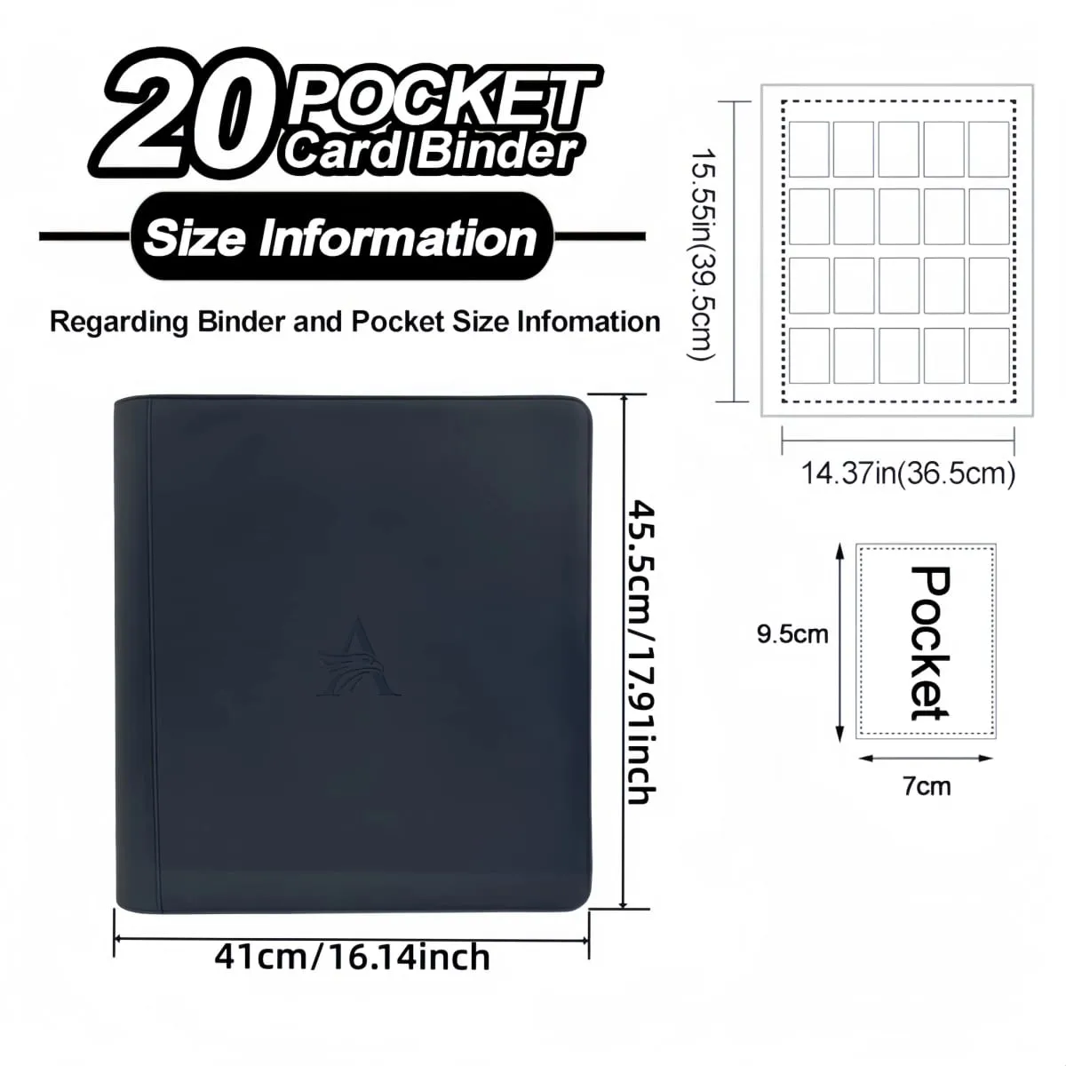 20 Pocket - Premium Trading Card Binder Holds 1280 Cards Ultimate Protection for TCG & Sports Cards. Collector's Dream 6 Colors