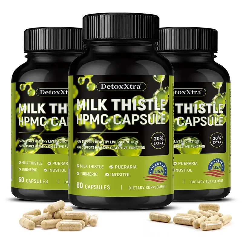 Milk Thistle Liver Cleanse Detox Health Supplement Supports Healthy Liver Function Men & Women Boosts Immunity Antioxidant