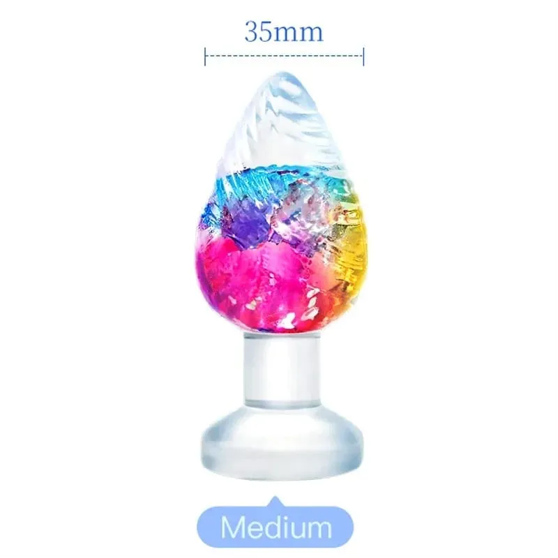 Liquid Silicone Anal Plug Smooth Soft Easy To Clean Anus Plug Rainbow Jelly Butt Plug Dildos Adult Sex Toys Couples Adults Game