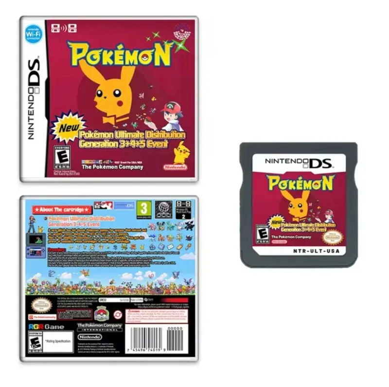 Anime Pokemon Series NDS Game Cartridge Video Game Console Moemon Silver Yellow KAIZO MoonBlack2 Hobby Collection Gifts Toys