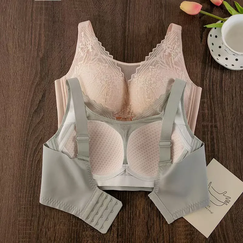 Plus Size Ladies Bra Thin No Steel Ring Comfortable Breathable Bras Adjustable Underwear Push Up Sexy Women Lingerie Bra BCD Cup
