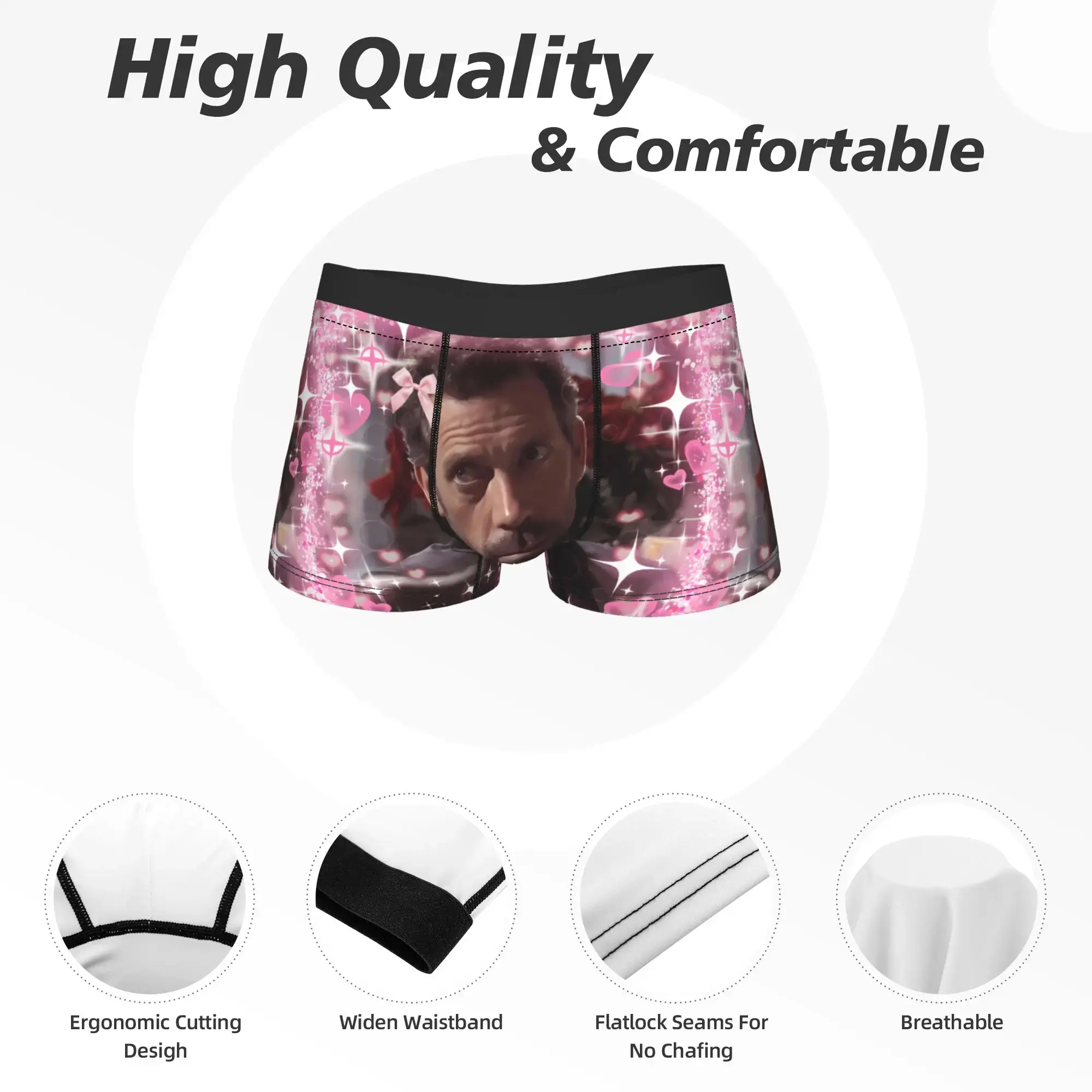 Dr House MD Underwear Love Men's Shorts Briefs Comfortable Trunk High Quality Pattern Plus Size Underpants — image 5