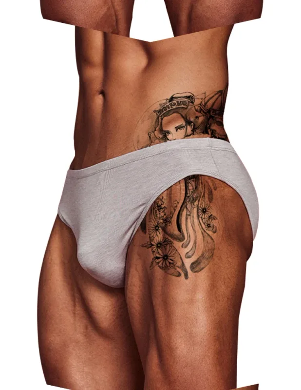 Men's Modal Ultra Thin Bare Feel Briefs, Low Rise High Elastic Breathable 3D Convex Pouch Underwear