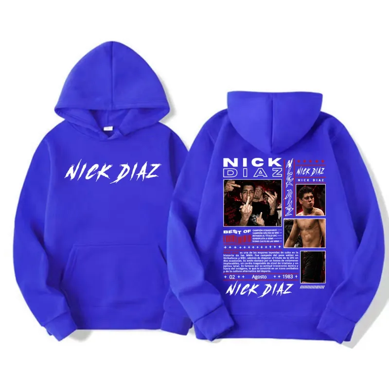 Limited Nick Diaz Retro 90s Style Graphic Hoodies Men's Gothic Violence Aesthetic Sweatshirt Fleece Casual Long Sleeve Pullovers — image 11