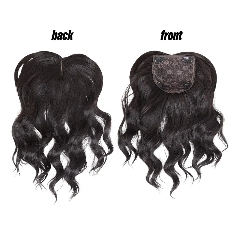 High Quality Synthetic Water Wave Wig Topper Middle Part With Natural Shine Easy To Apply For Quick Volume Boost.