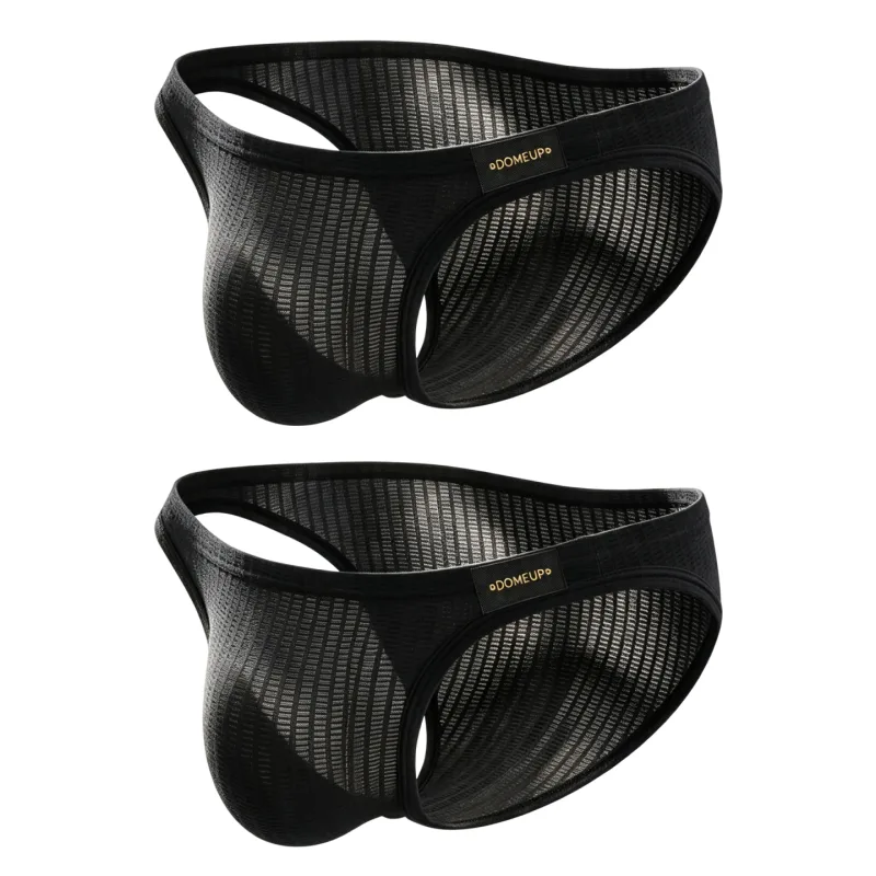 Men's Underwear Ribbed Texture Mens Brief Nylon Elastane Underpants Lightweight Thin Comfortable Male Triangle Underwear M‑XXL