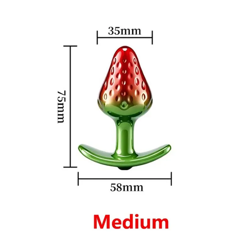 Strawberry Metal Anal Beads Butt Plug Set Small Medium Large Wearable Anal Plug Jewelry Anal Sex Toy For Man Woman — image 8