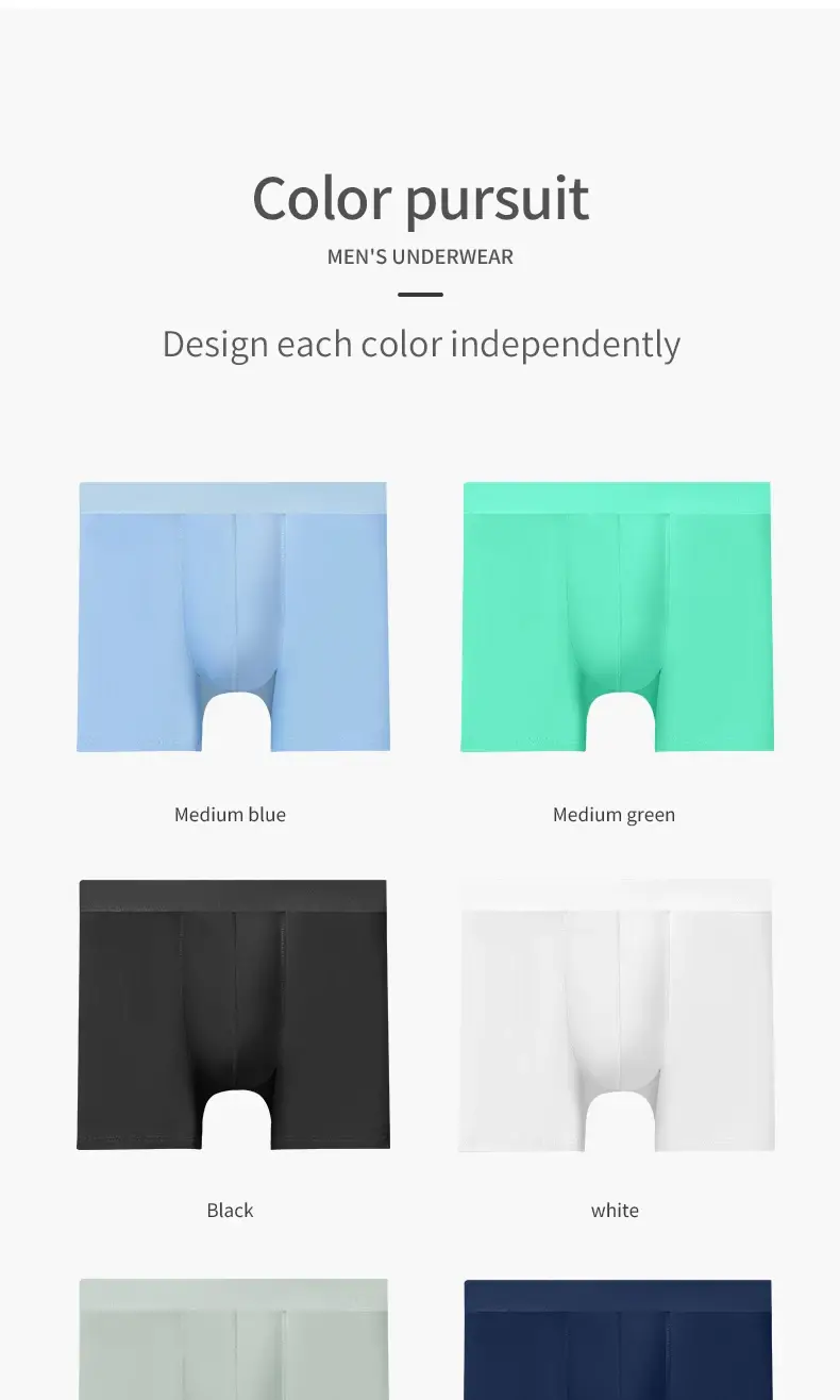 Panlalaking ice silk sports underwear panlalaki sa tag-araw na manipis na suot na binti tumatakbo makahinga malaking sukat pinalawig na pagsusuot ng crotch boxers