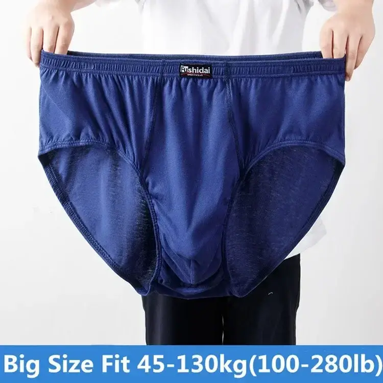 6XL 8XL Big Men Underwear Cotton Anti Chafe Boxer Briefs No Ride Up Wide Waistband Underpants for Plus Size Heavy Men