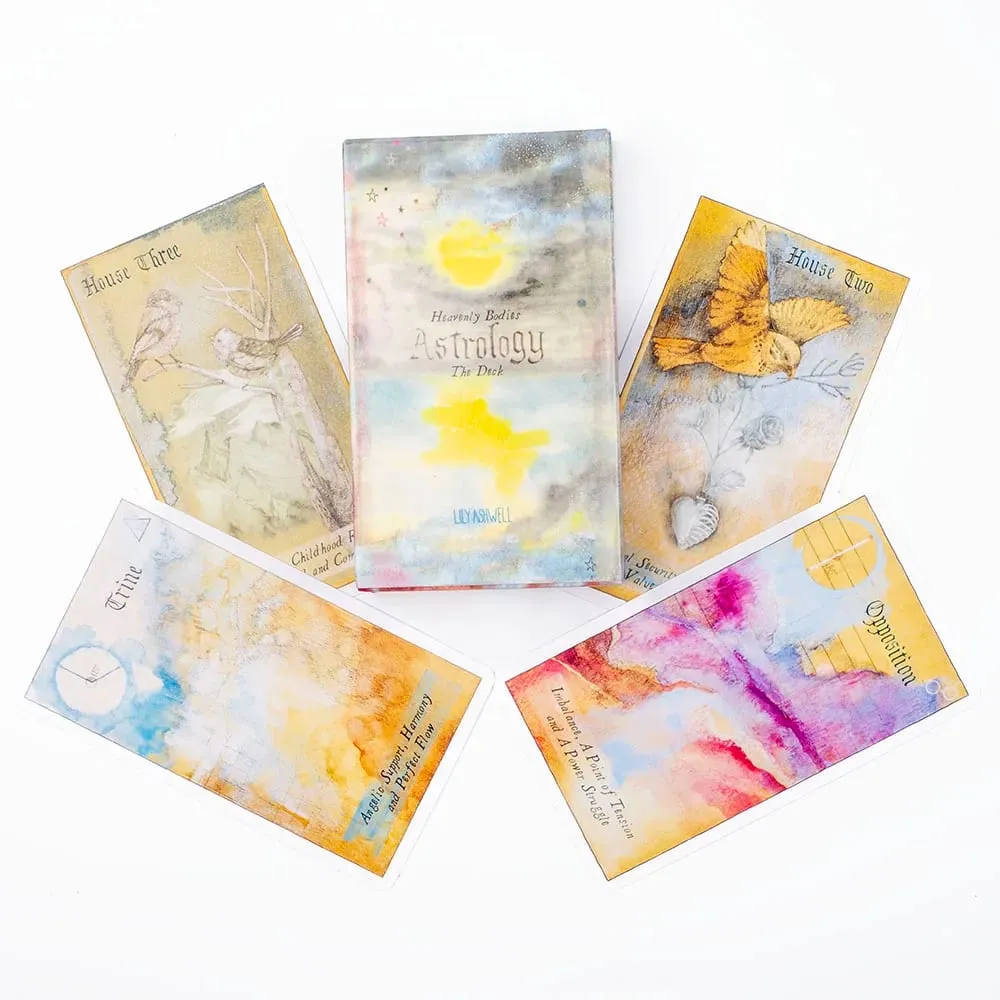 Heavenly Bodies 51-teiliges Astrologie-Orakel-Kartendeck für Schicksals-Wahrsagerei und Wahrsagerei, 10,4 x 6,1 cm großes Brettspiel für Partyspaß