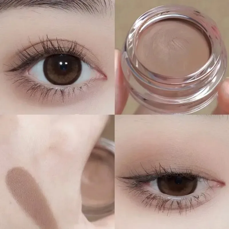 Matte Nude Pink Eyeshadow Blusher Cream Waterproof Long Lasting Silky Soft Eye Shadow Pigment Brown Monochrome Peach Eyes Makeup