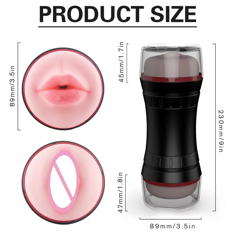 Male Masturbator Cup Wholesale Realistic Textured Pocket Pussy Double End Vagina Oral Sex Stroker