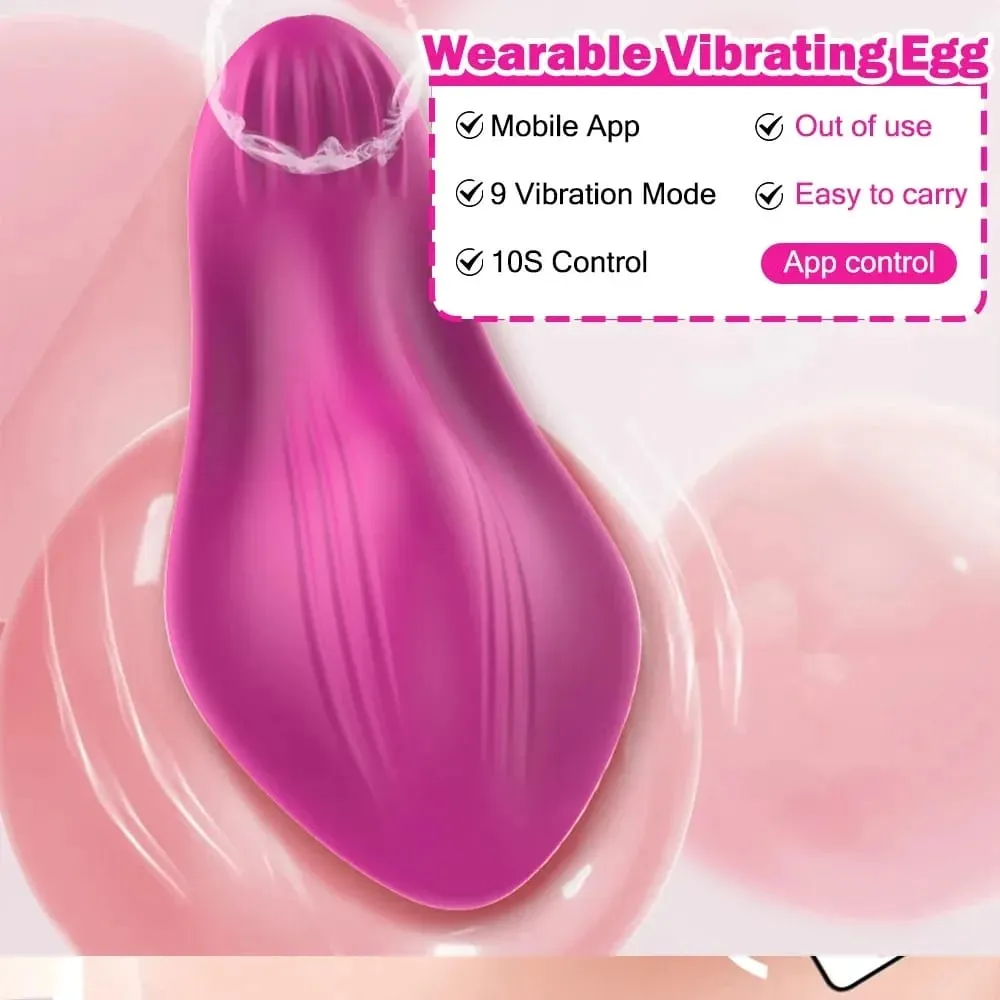 Wearable Bluetooth Panties Vibrator Vagina Clitoris Stimulator Massager APP Control Wearable Vibrating Egg Sex Toy for Adult