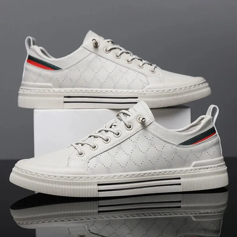 Men's Casual Sport Sneakers - Breathable Upper Durable PVC Sole Lace-Up Low-Top Design for All-Season Comfort - Versatile for