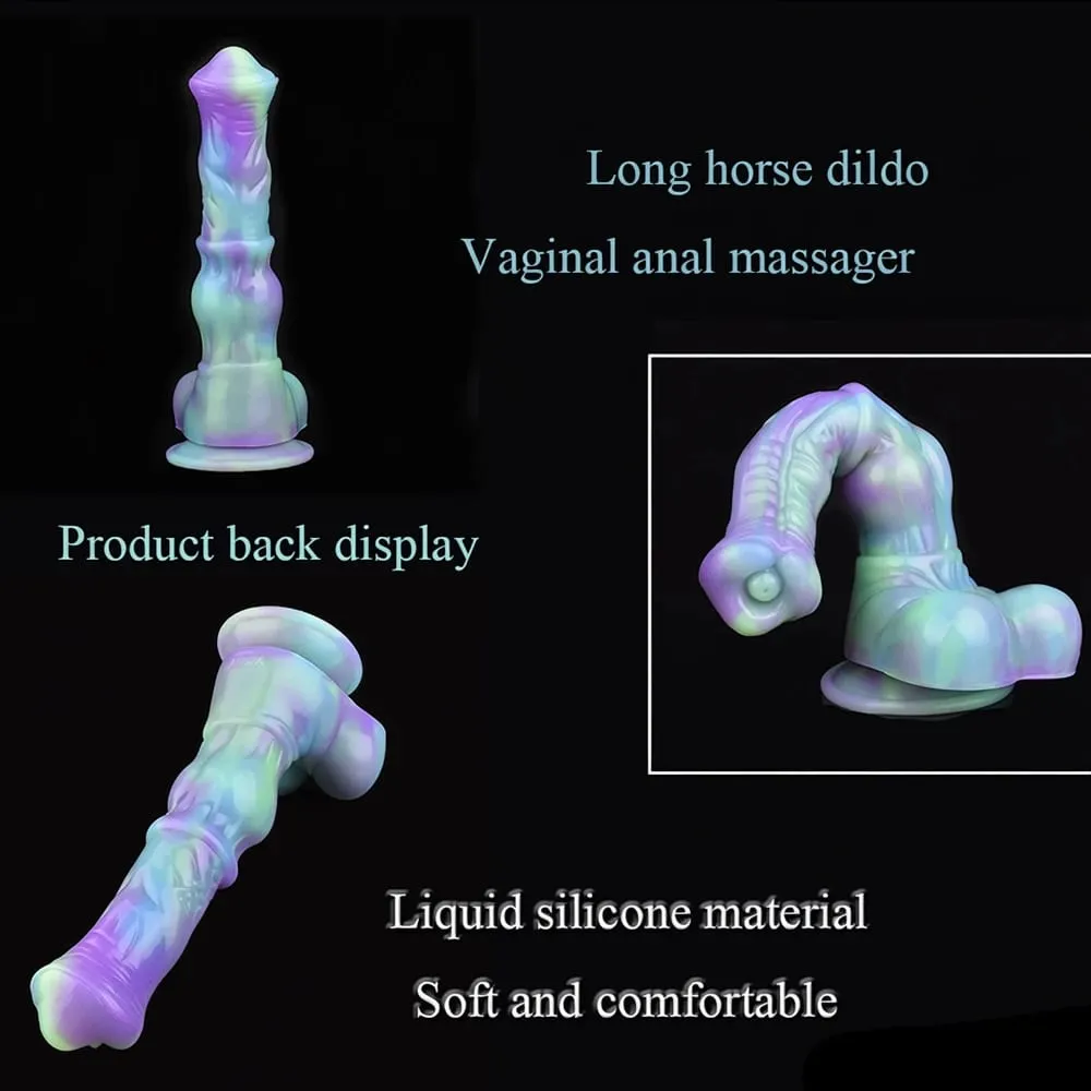 Long Horse Dildo Silicone Female Masturbator Knot Animal Anal Plug Butt Prostate Massager Stimulator Sex Toys For Couple