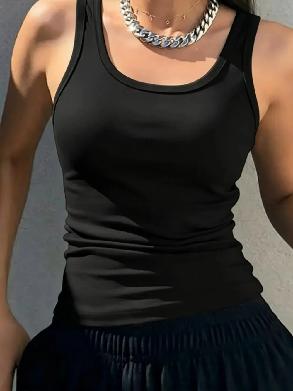 Y2K Ribbed Cotton Tank Tops Womens Summer Basic Slim O-Neck Sleeveless Casual Soft Breathable Vest Sporty Wear Daily Undershirt — image 3
