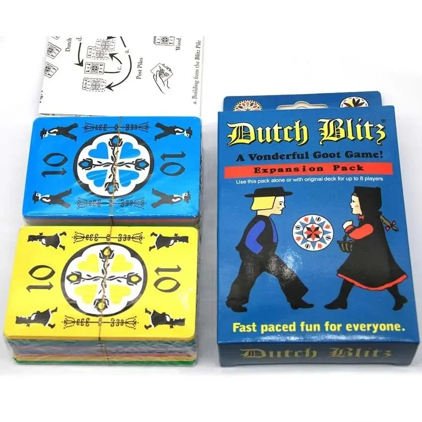 Dutch Blitz O jogo de cartas original de ritmo rápido contém 160 cartas, rápido e fácil de aprender, ótimo jogo de família para todos, para 2