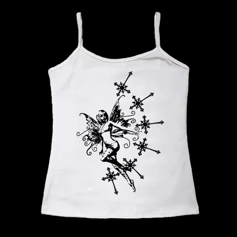 System Of A Down Hand Print Women Crop Cami Top Y2K Rock Band Slim Fit Spaghetti Strap Sleeveless Vintage Grunge Tank Top