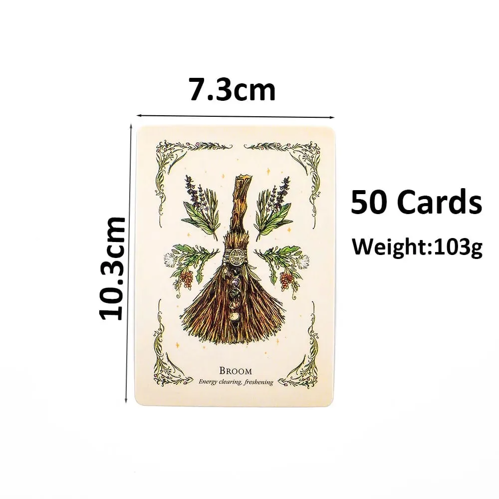 The Green Witch's Oracle Deck 50Pcs Divination Fate Tarot Oracle Cards Party Entertainment Board Game Cards 10.3*7.3cm TK119K