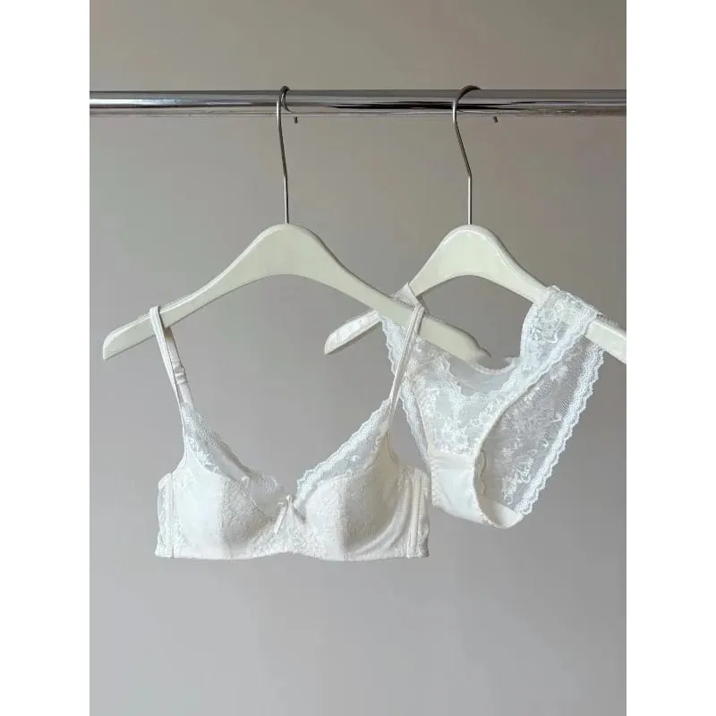 French Lace Underwire Bra Set | Half Cup Push Up Bra Large Bust Summer Lightweight Slimming Anti Sag Women‘s Lingerie BANERDANNI — image 5