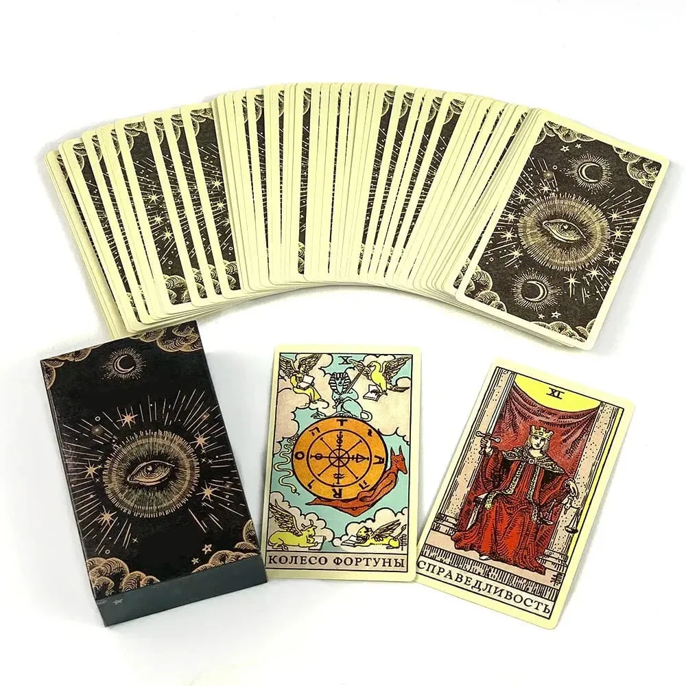 Russian Edition Tarot Cards Fate Divination Edition Playing Games With Guidebook For Beginners Entertainment Gathering Game Tool — image 1