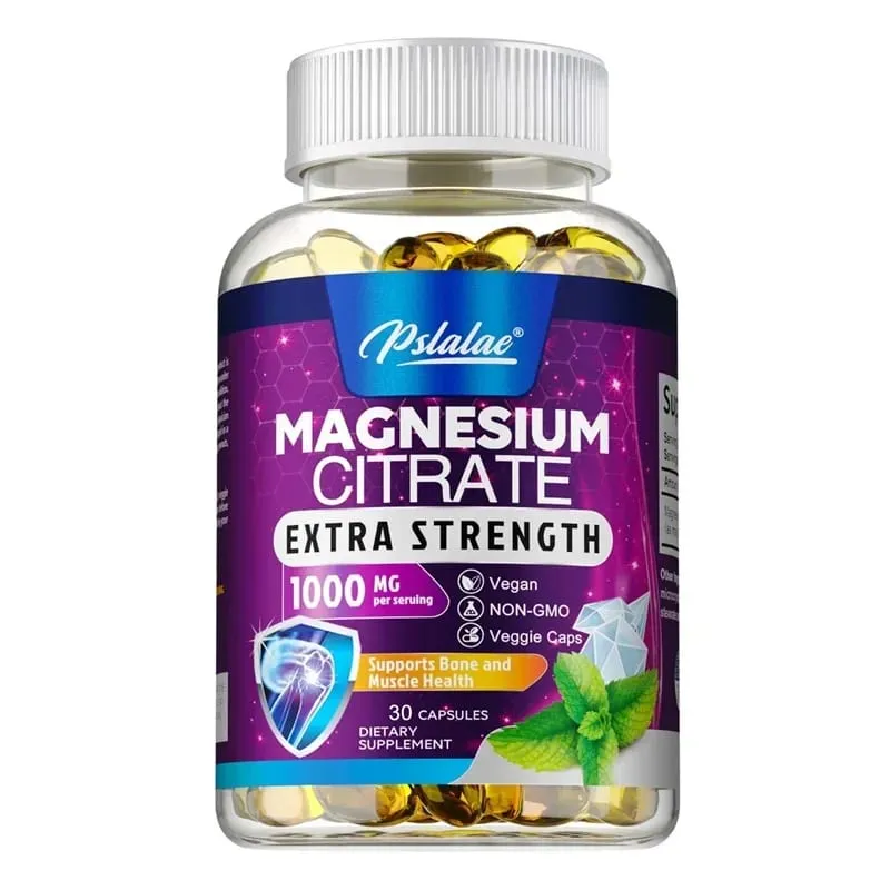 Magnesium Citrate 1000 Mg - Supplement for Stress Relaxation Bone Sleep Heart Health Nerve Muscle & Metabolism
