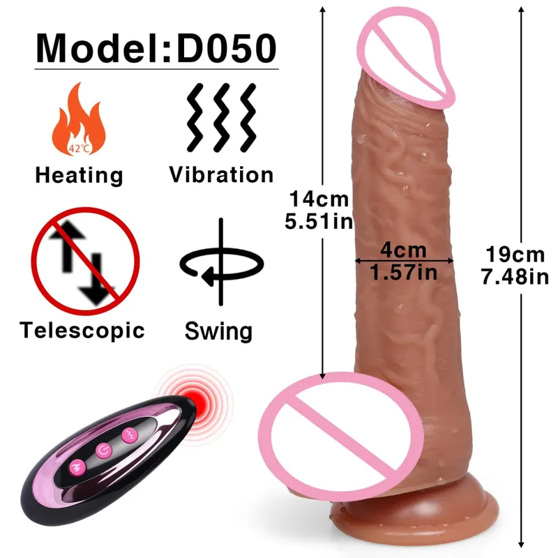 Long Dildo Vibrators for Women Heating Telescopic Machine Sex Toys Super Big Dick Large Realistic Penis Huge Dildos Vibrator — image 16